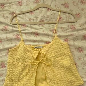 Zara Butter Yellow Tank Blouse - Size M